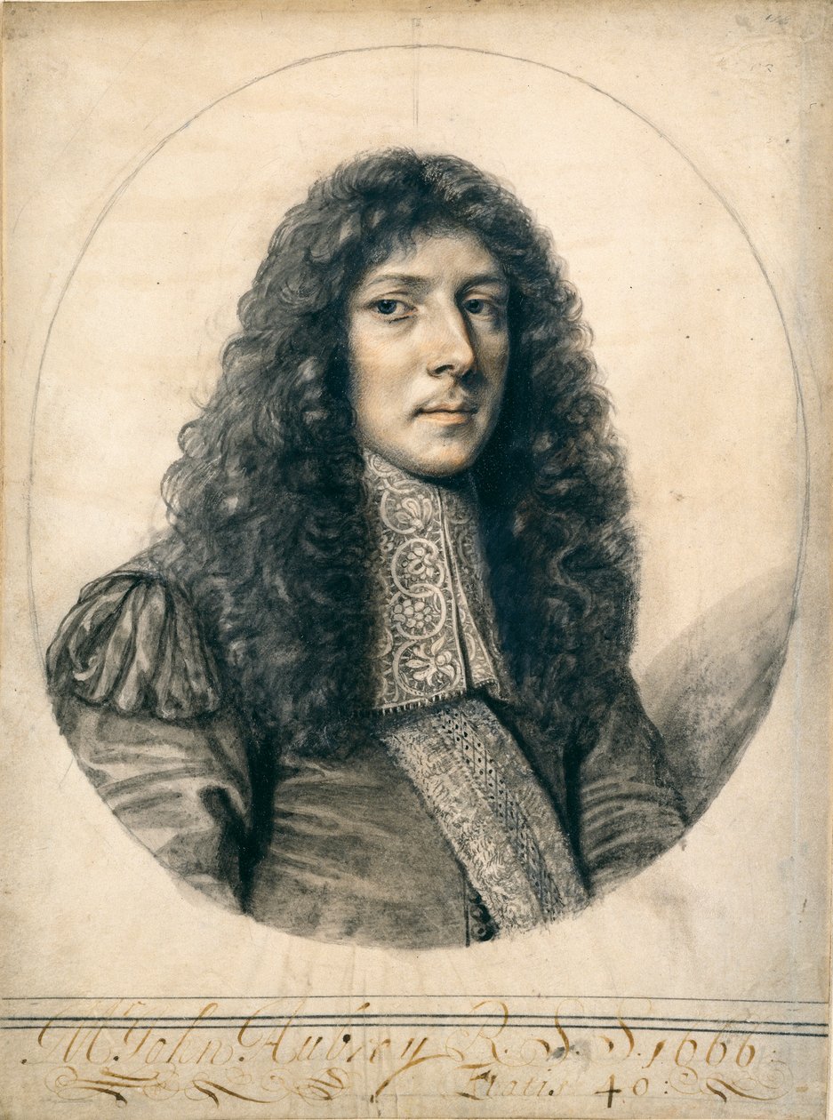 Portrait of John Aubrey by William Faithorne