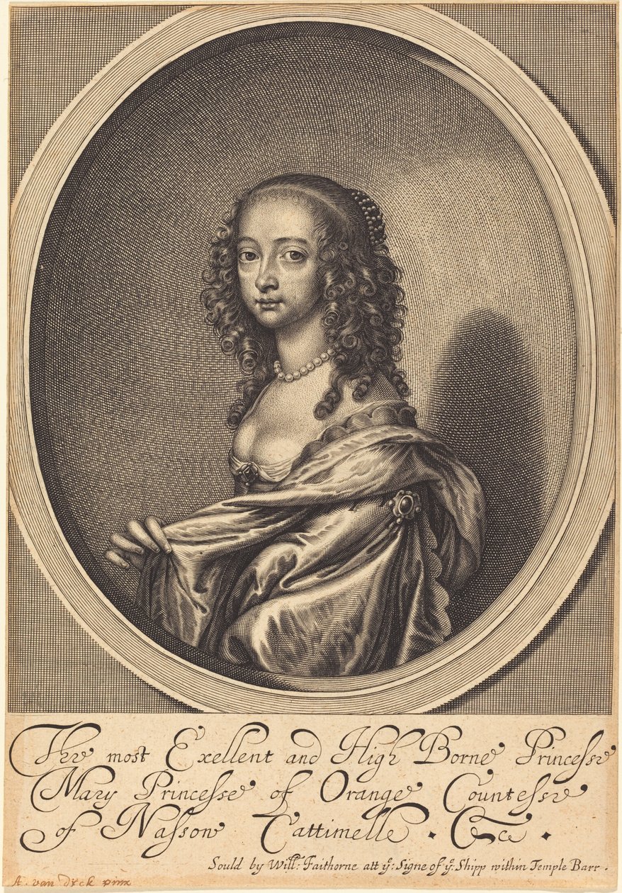 Mary, Princess of Orange by William Faithorne after Sir Anthony van Dyck
