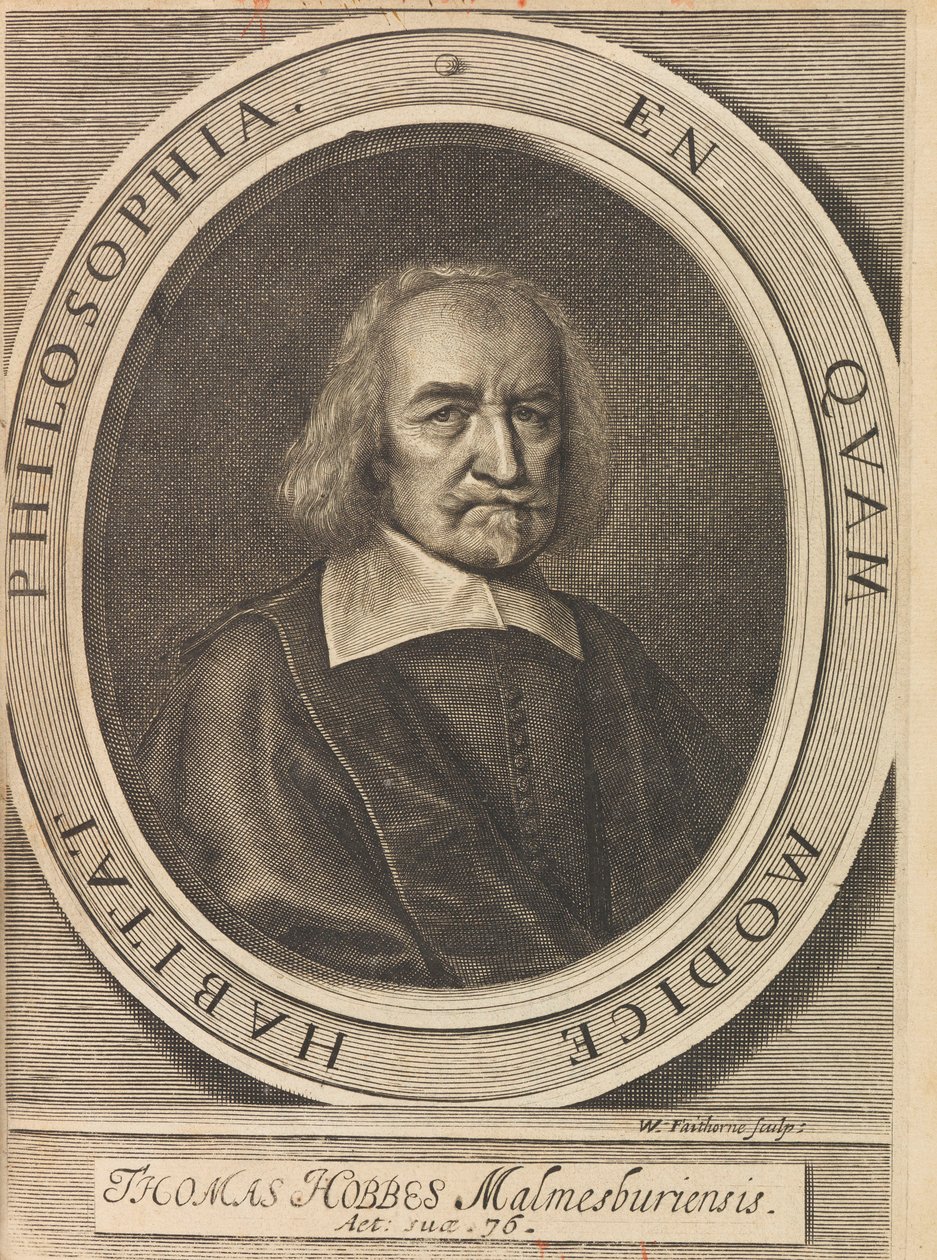 Portrait of Thomas Hobbes, 1588-1679, 1642 by William Faithorne the Elder