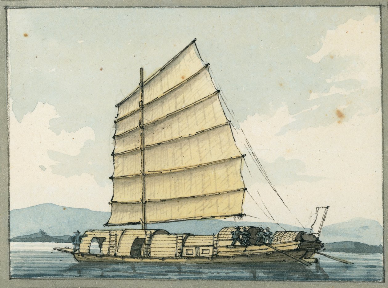 Chinese trading boat by William Ffarington