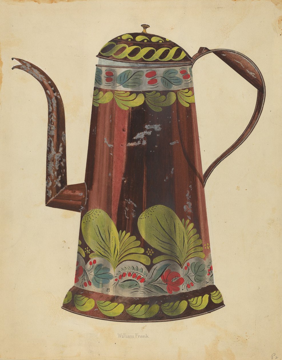Toleware Tin Coffee Pot, c. 1937 by William Frank