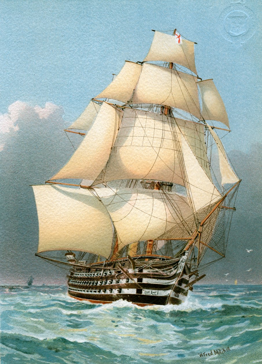 HMS Victoria, Royal Navy 121 gun warship, c1859 by William Frederick Mitchell