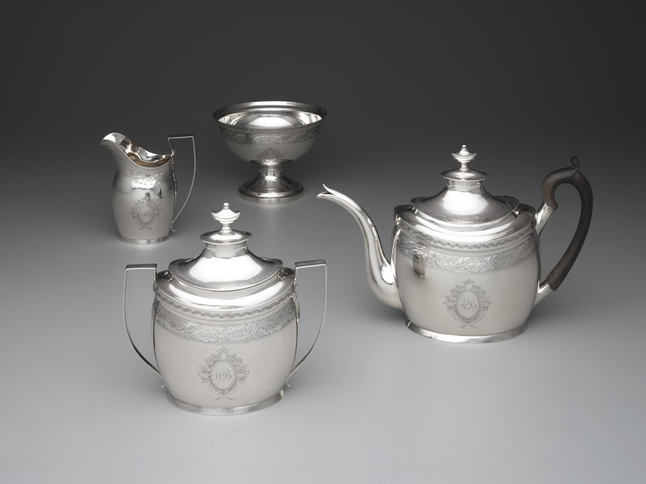 Teapot, Creamer, Waste Bowl and Sugar Bowl by William Garret Forbes