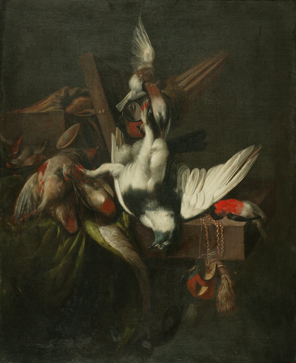 Still Life with Dead Pigeon, Finches and Falcons