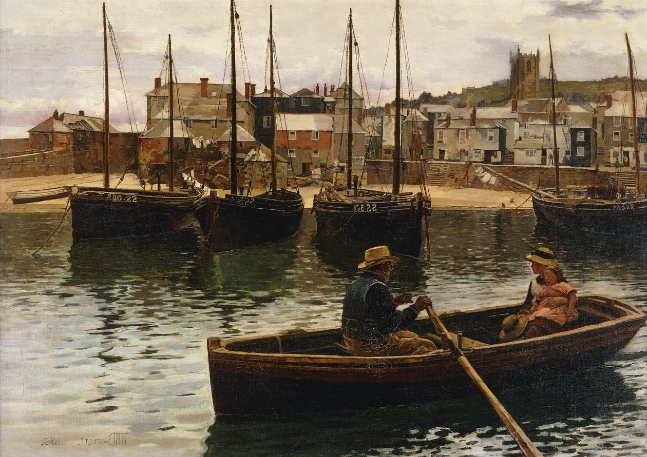 The Harbour, St. Ives, Cornwall by William H. Bartlett