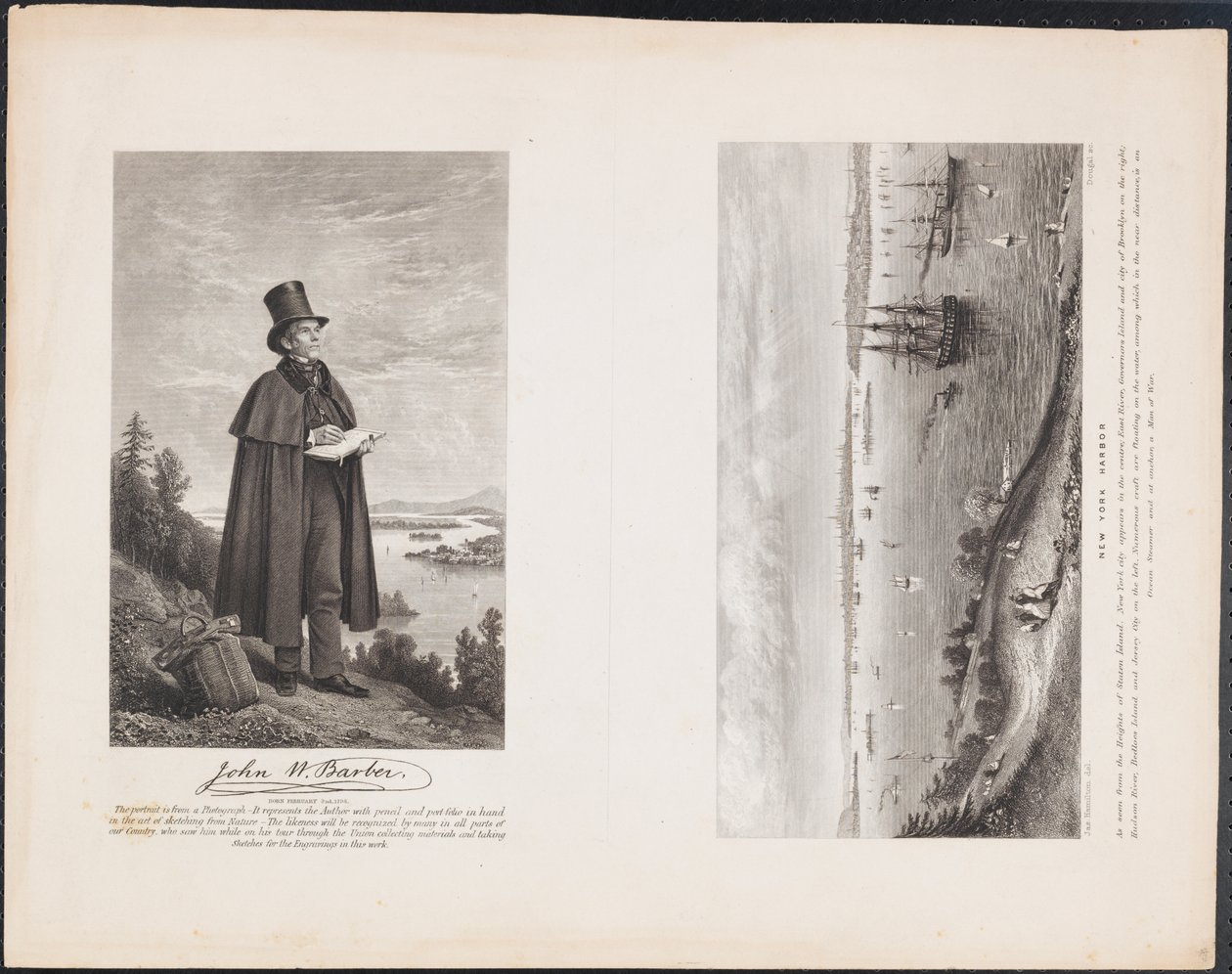 A. John W. Barber; B. New York Harbor, c.1849 by William H. Dougal