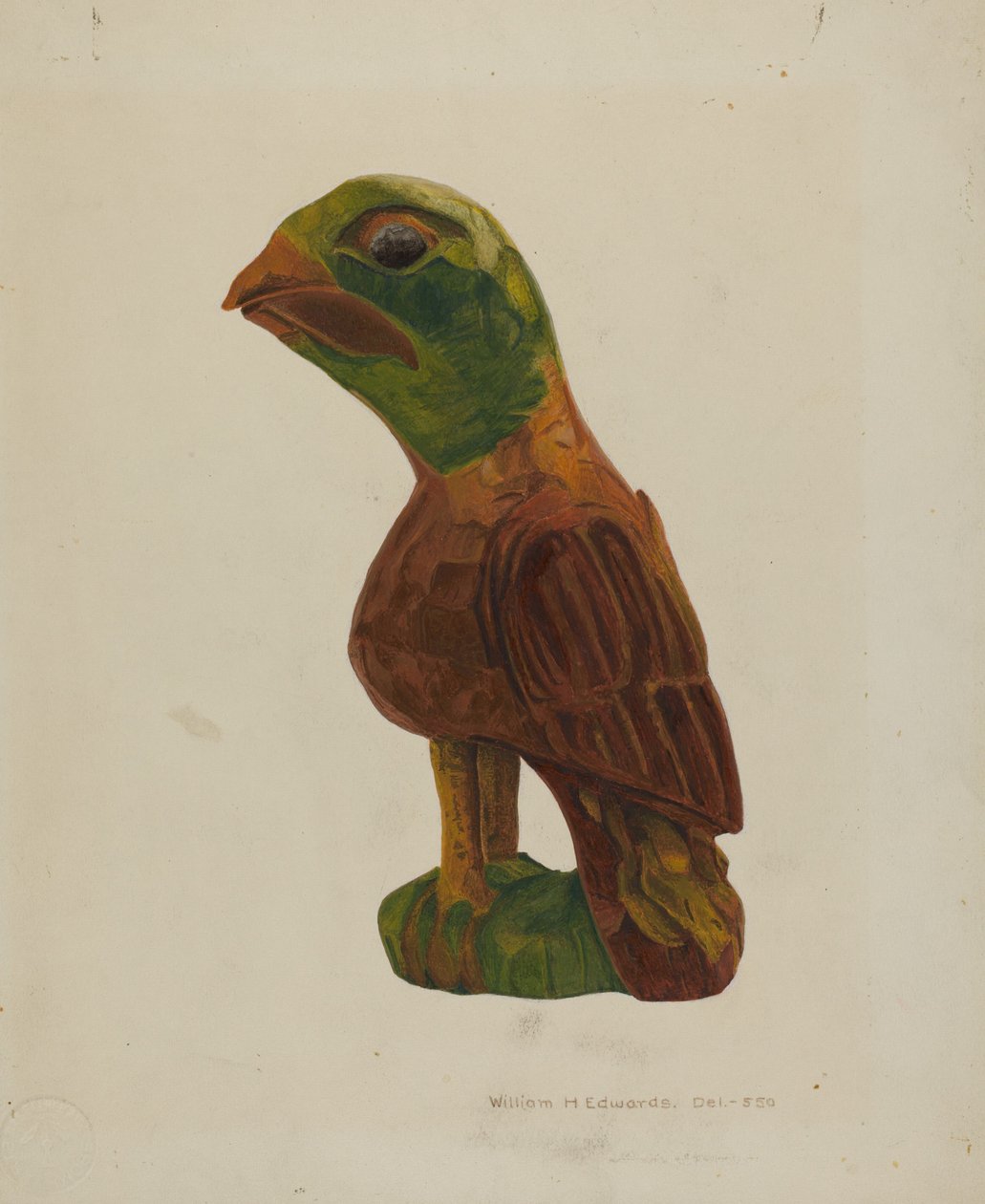 Pa. German Carved Bird, c. 1939 by William H Edwards