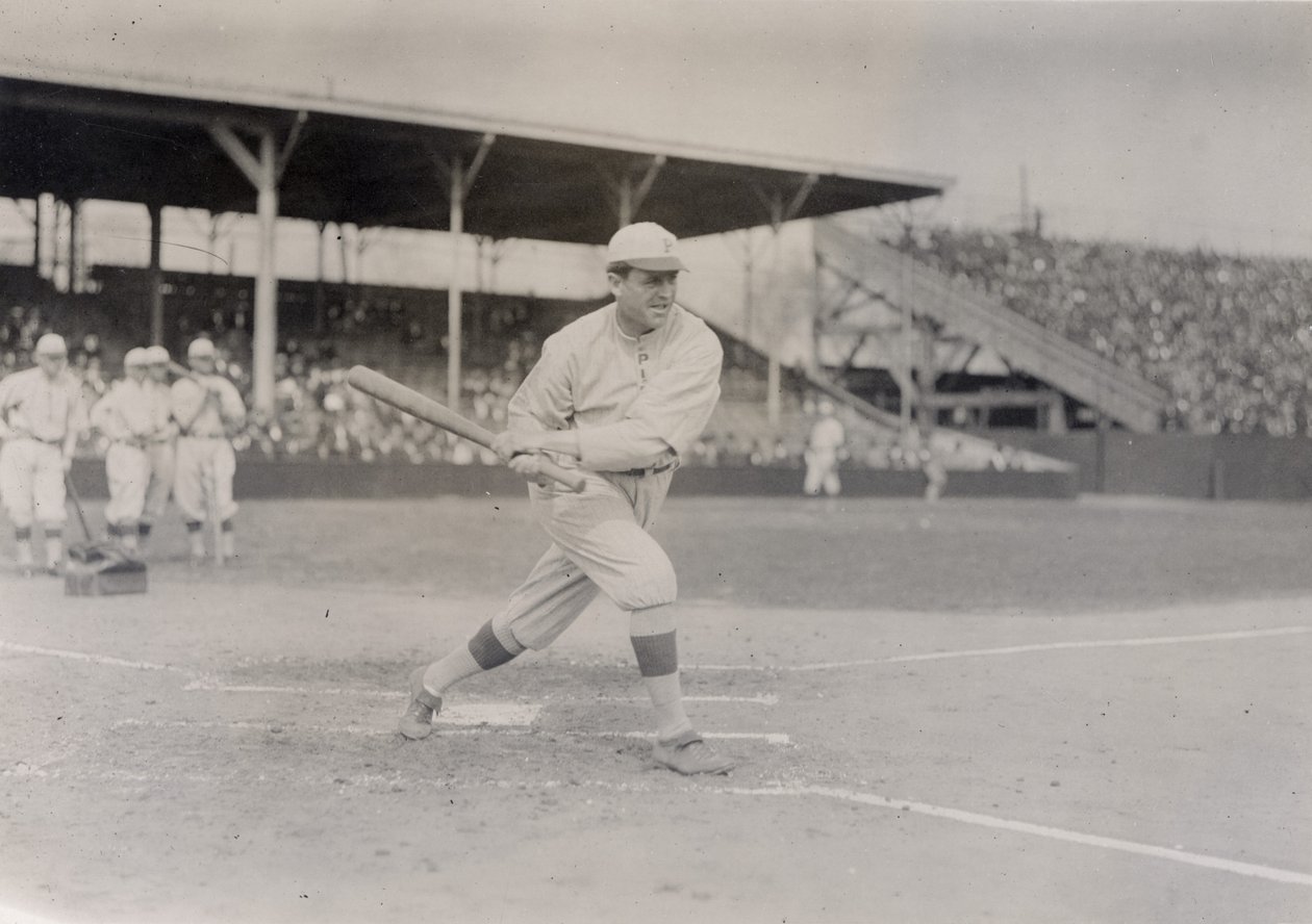 Mike Donlin, Pittsburgh Pirates outfielder, taking a practice swing by William H. Trefts Jr.