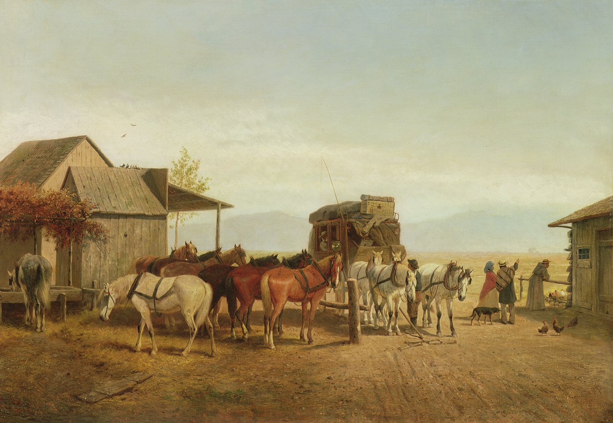 California Stagecoach Halt by William Hahn