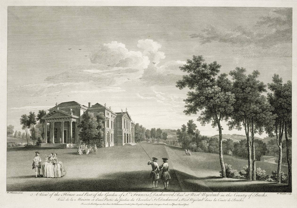 View of the House and Part of the Garden at West Wycombe, Buckinghamshire by William Hannan