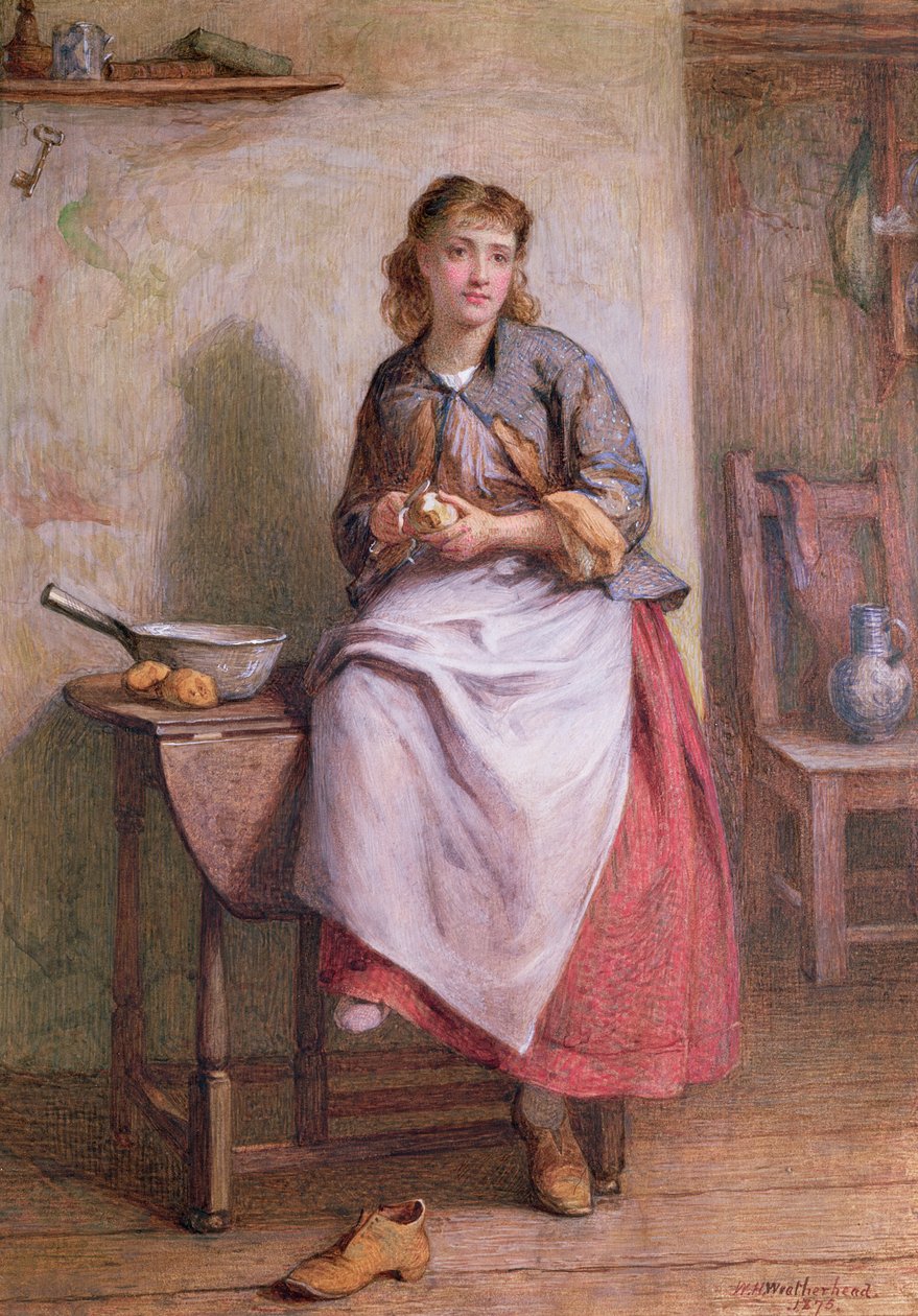 Girl Peeling Potatoes by William Harris Weatherhead