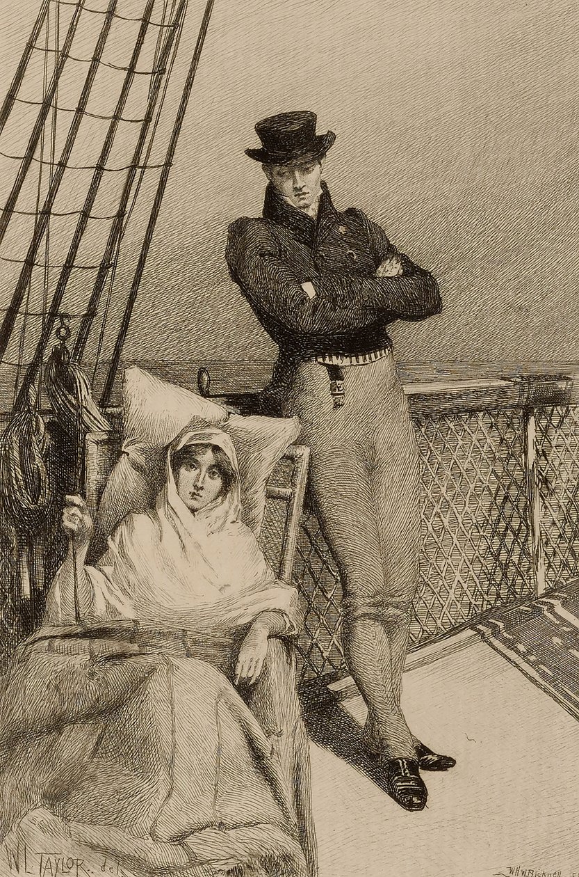 Untitled (couple on deck of ship) by William Harry Warren Bicknell