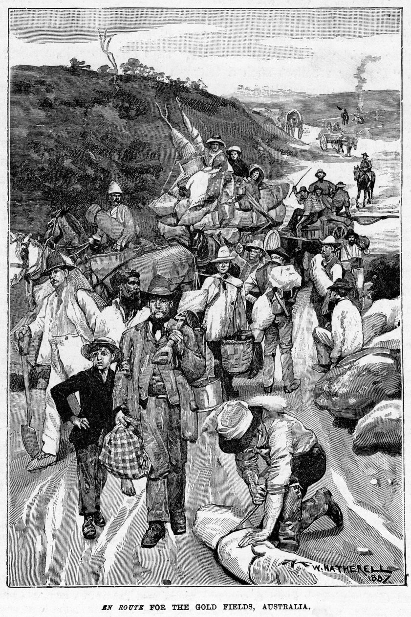 En Route for the Gold Fields, Australia, 1887 by William Hatherell