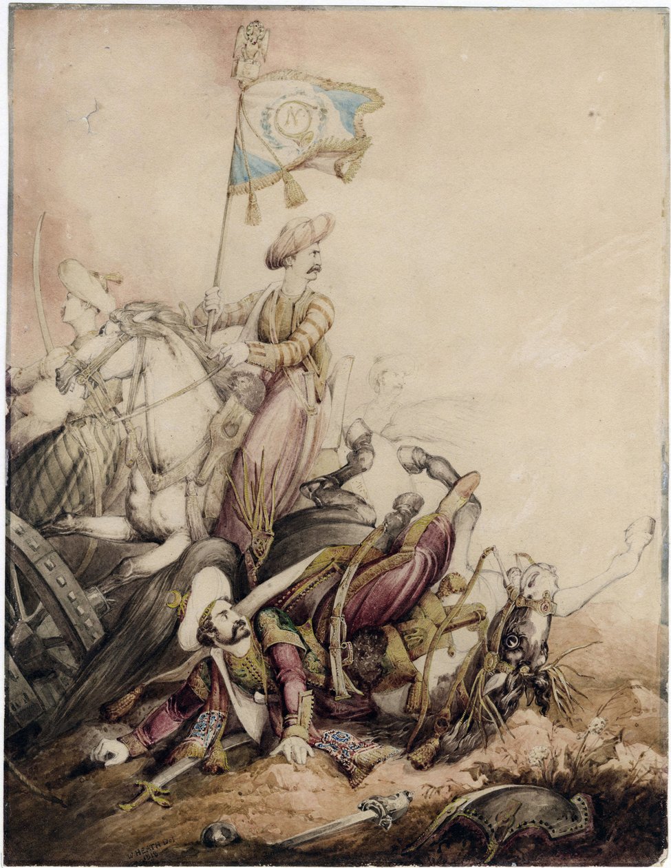 Mamluk Standard-Bearer in Combat by William Heath