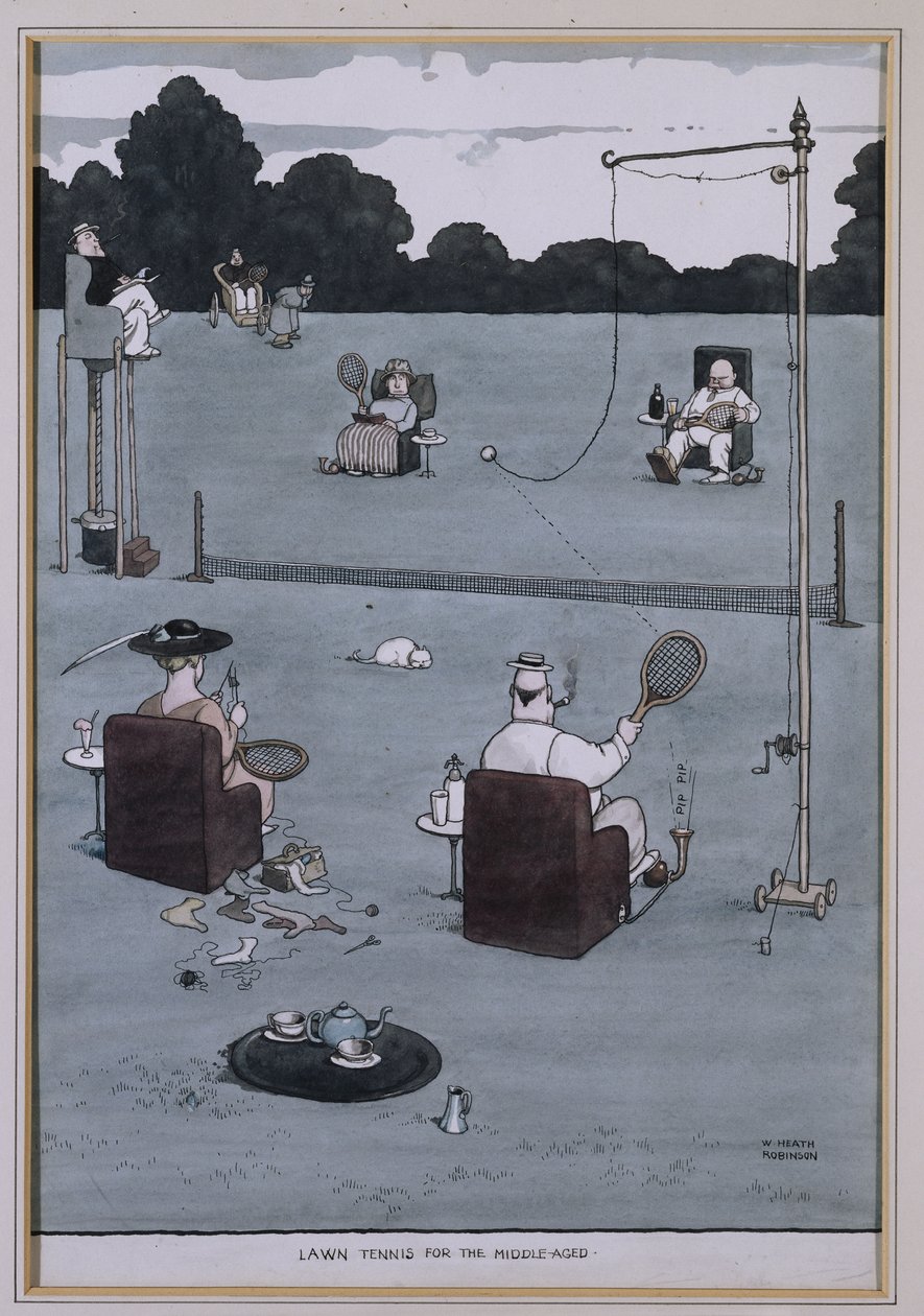 Lawn Tennis for the Middle Aged by William Heath Robinson