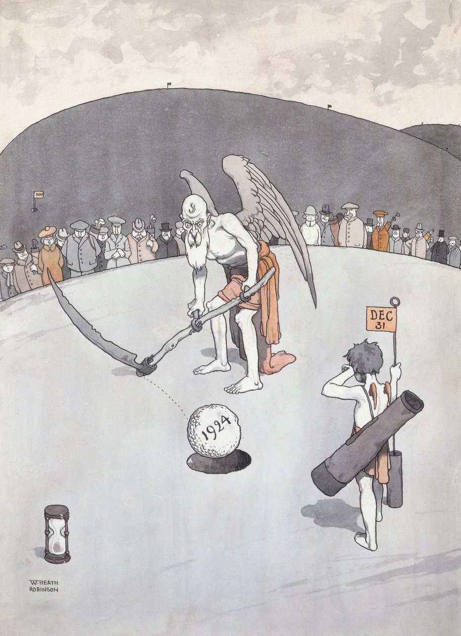 Putting Out the Old Holed Out by William Heath Robinson