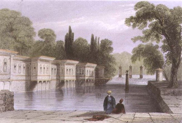 The Palace of the Sweet Waters, Istanbul, engraved by W. Mossman, c.1850 by William Henry (after) Bartlett