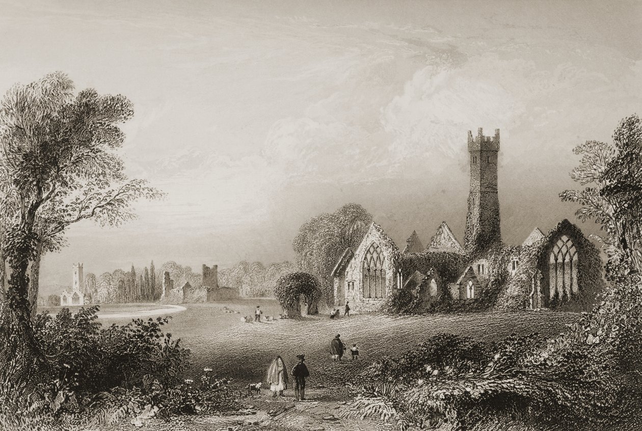 Augustinian Abbey at Adare, County Limerick, Ireland, from 