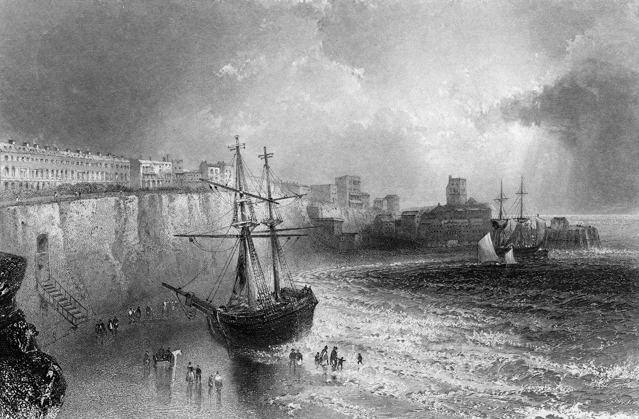 Broadstairs, Kent, Engraved by Robert Brandard by William Henry Bartlett