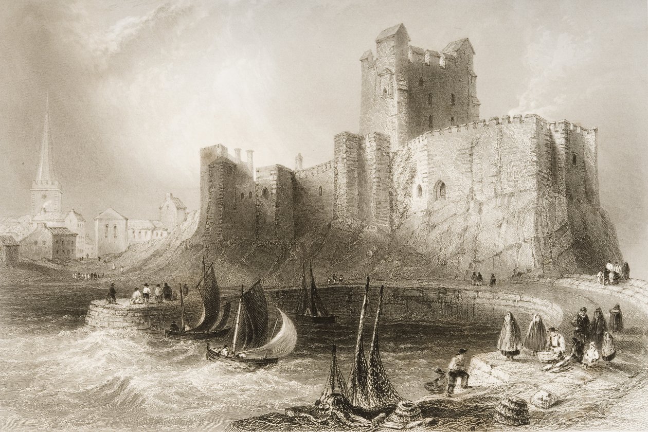 Carrickfergus Castle, County Antrim, Northern Ireland by William Henry Bartlett