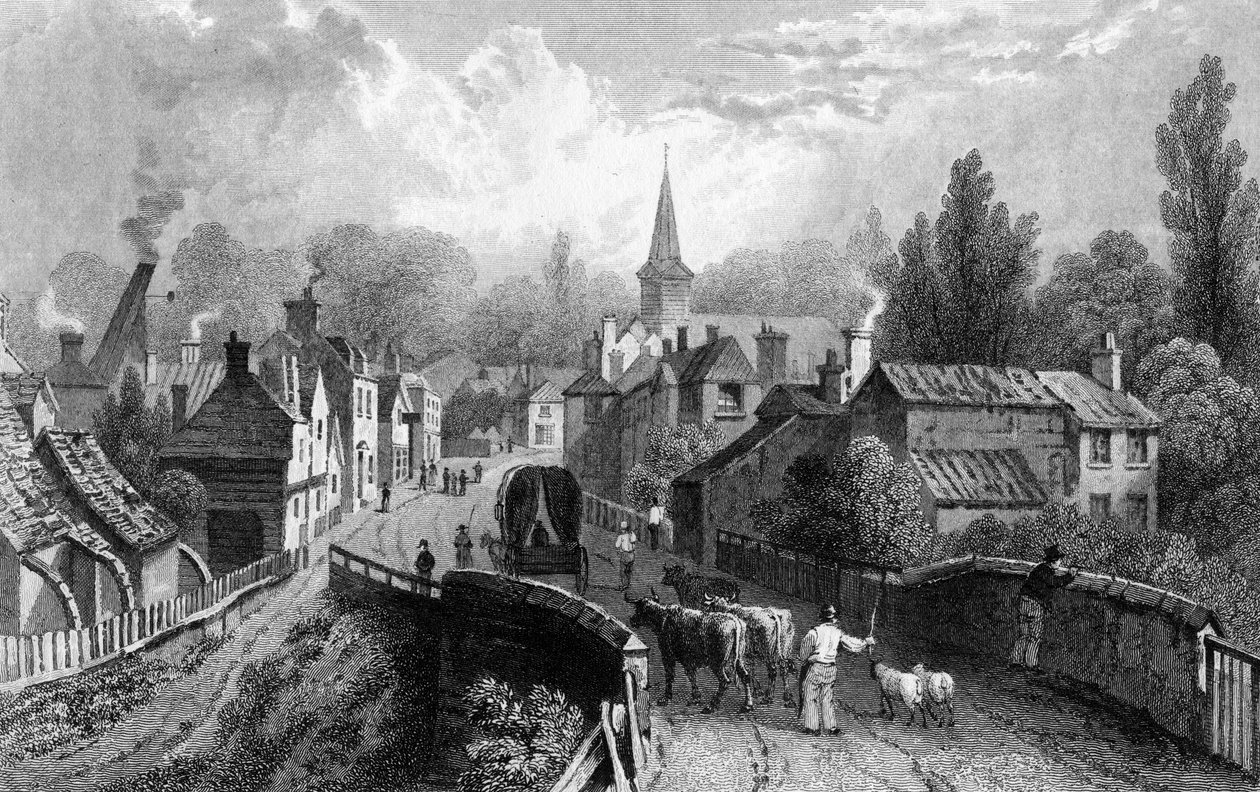 Chipping Ongar, Essex, Engraved by Henry Adlard, 1832 by William Henry Bartlett