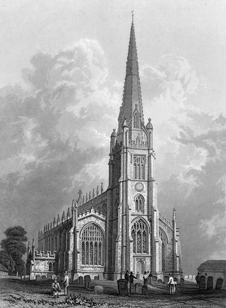 Church of St. Mary the Virgin, Saffron Walden, Engraved by Robert Sands, 1832 by William Henry Bartlett