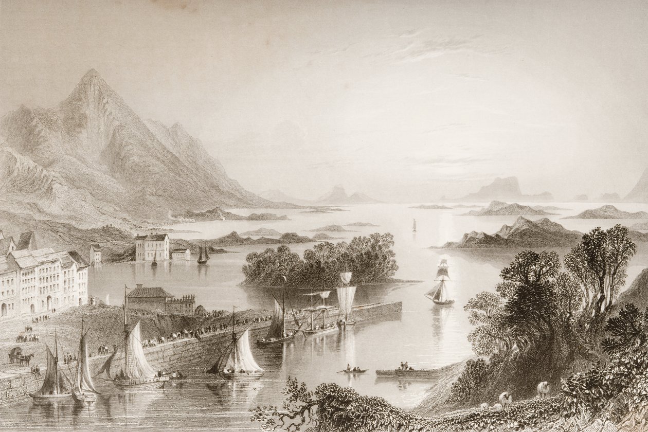 Clew Bay seen from Westport, County Mayo, from 