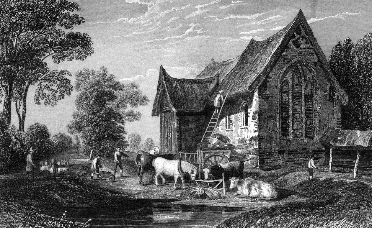 Coggeshall Abbey, Essex, published by George Virtue by William Henry Bartlett