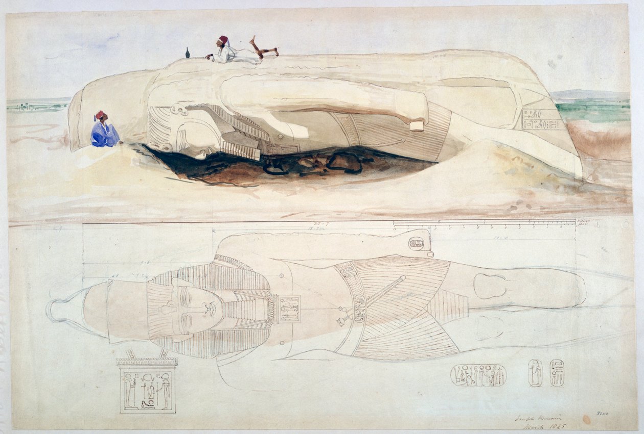 Colossus of Ramesses II, Memphis by William Henry Bartlett