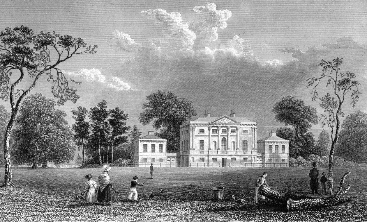 Hare Hall, Essex, engraved by E. Young, 1833 by William Henry Bartlett