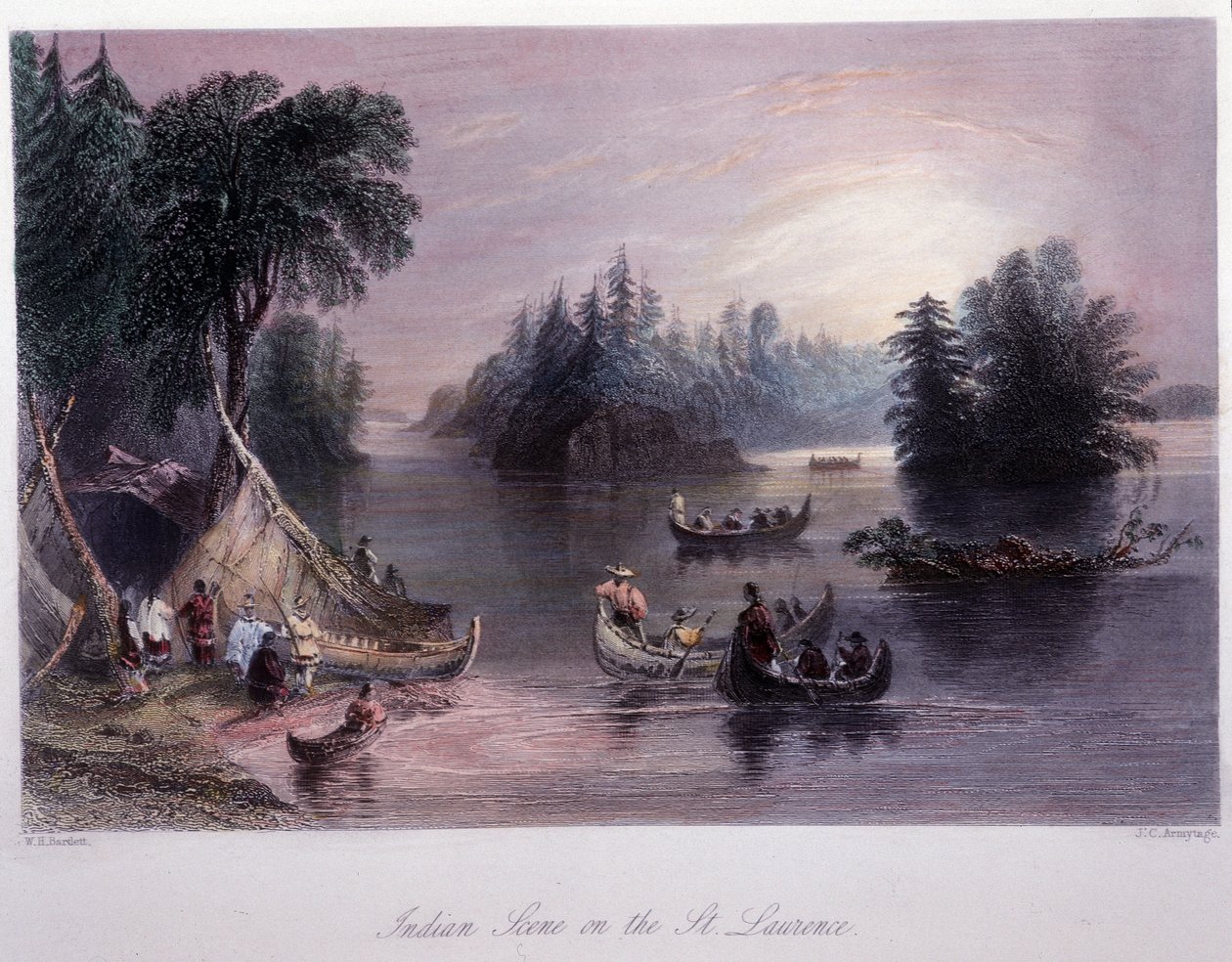 Indian Encampment on the Banks of the Saint Laurent - in 