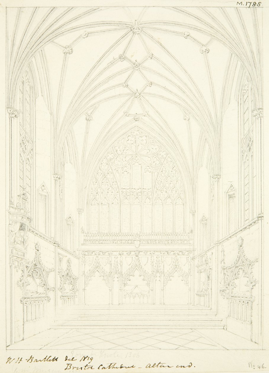 Lady Chapel of Bristol Cathedral Looking East by William Henry Bartlett