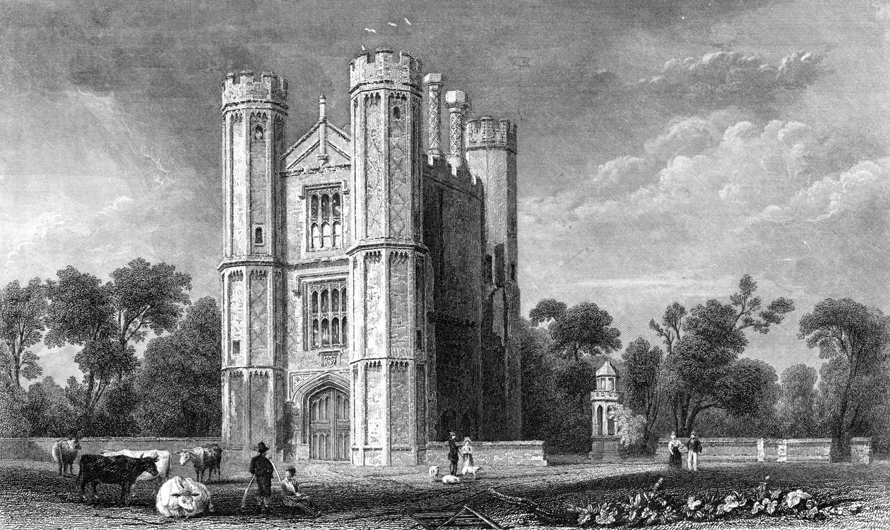 Leighs Priory, Essex, engraved by E. Young, 1832 by William Henry Bartlett
