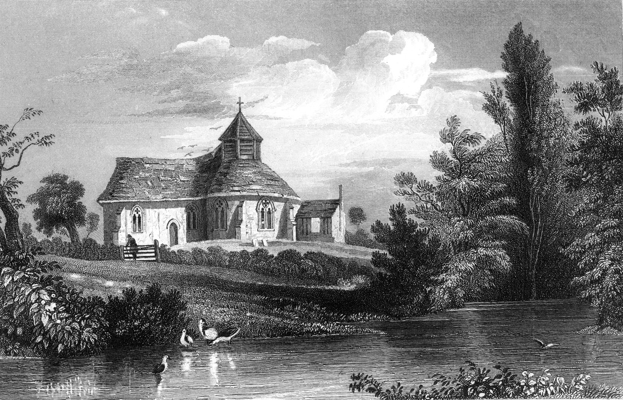 Little Maplestead Church, Essex, engraved by Henry Wallis by William Henry Bartlett