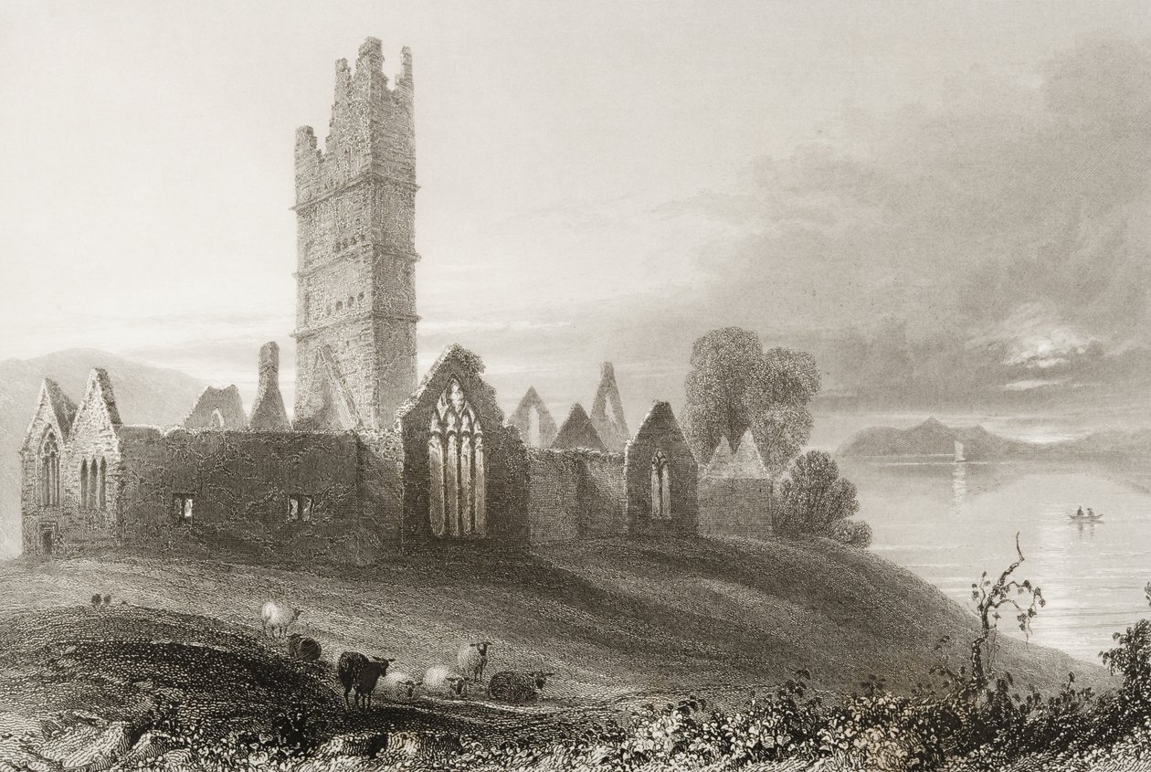Moyne Abbey, County Mayo, Ireland, from 