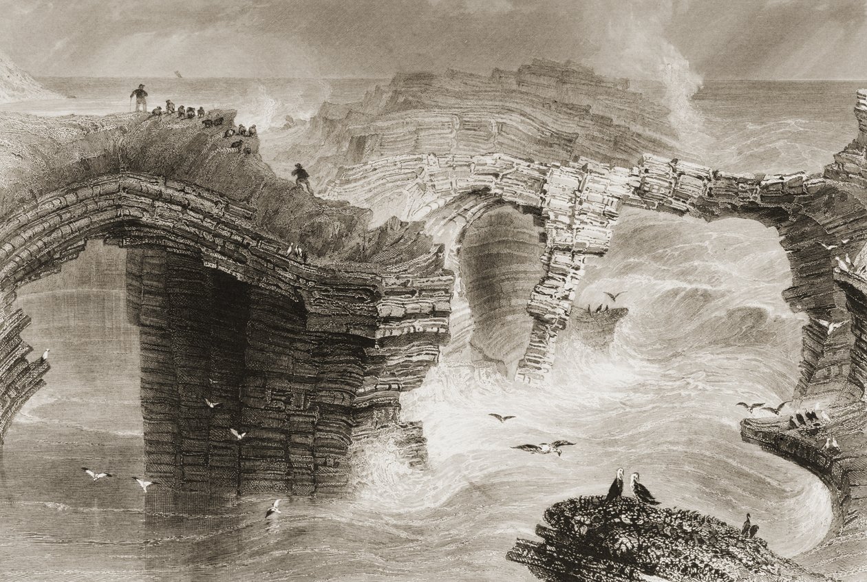 Natural Bridges near Kilkee, County Clare, Ireland, from 