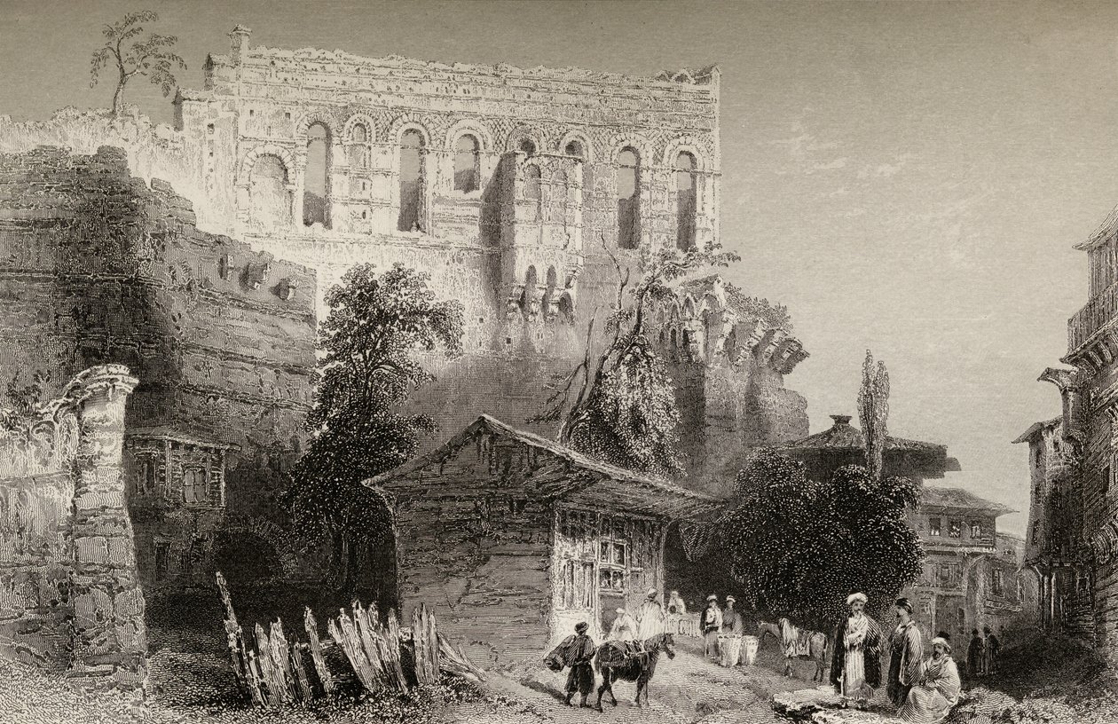 Palace of Belisarius, Turkey, Istanbul by William Henry Bartlett