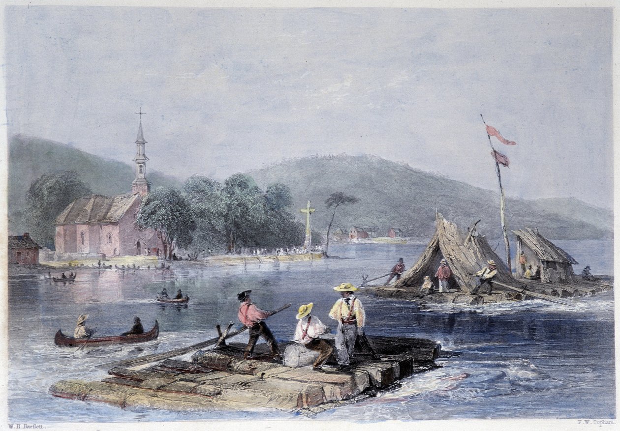 Settler Rafts and Transportation of Wood on Lake of the Two Mountains - in 