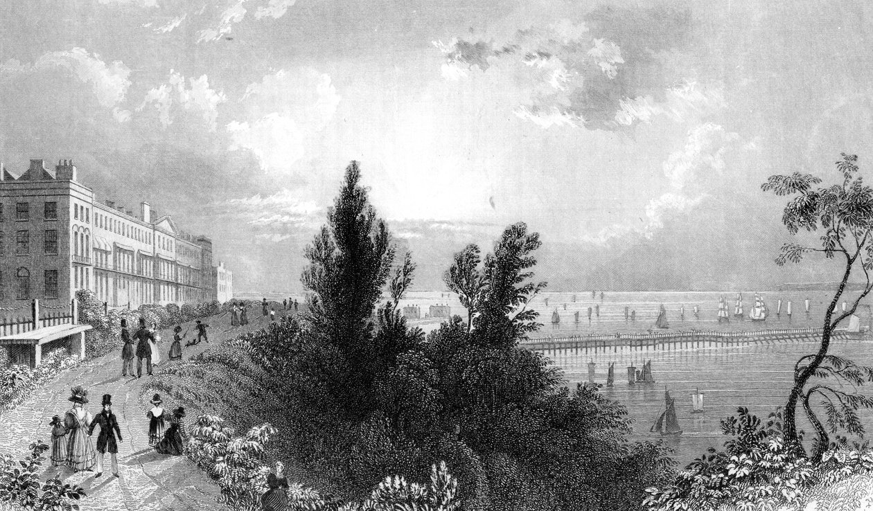 Southend Terrace, Essex, engraved by Henry Wallis, 1832 by William Henry Bartlett