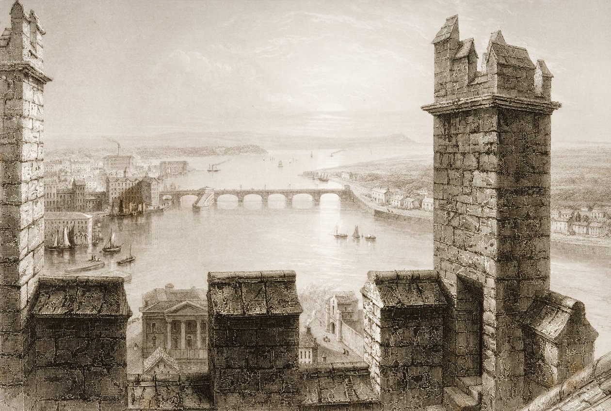 The River Shannon and Limerick from the Cathedral Tower, County Limerick, from 