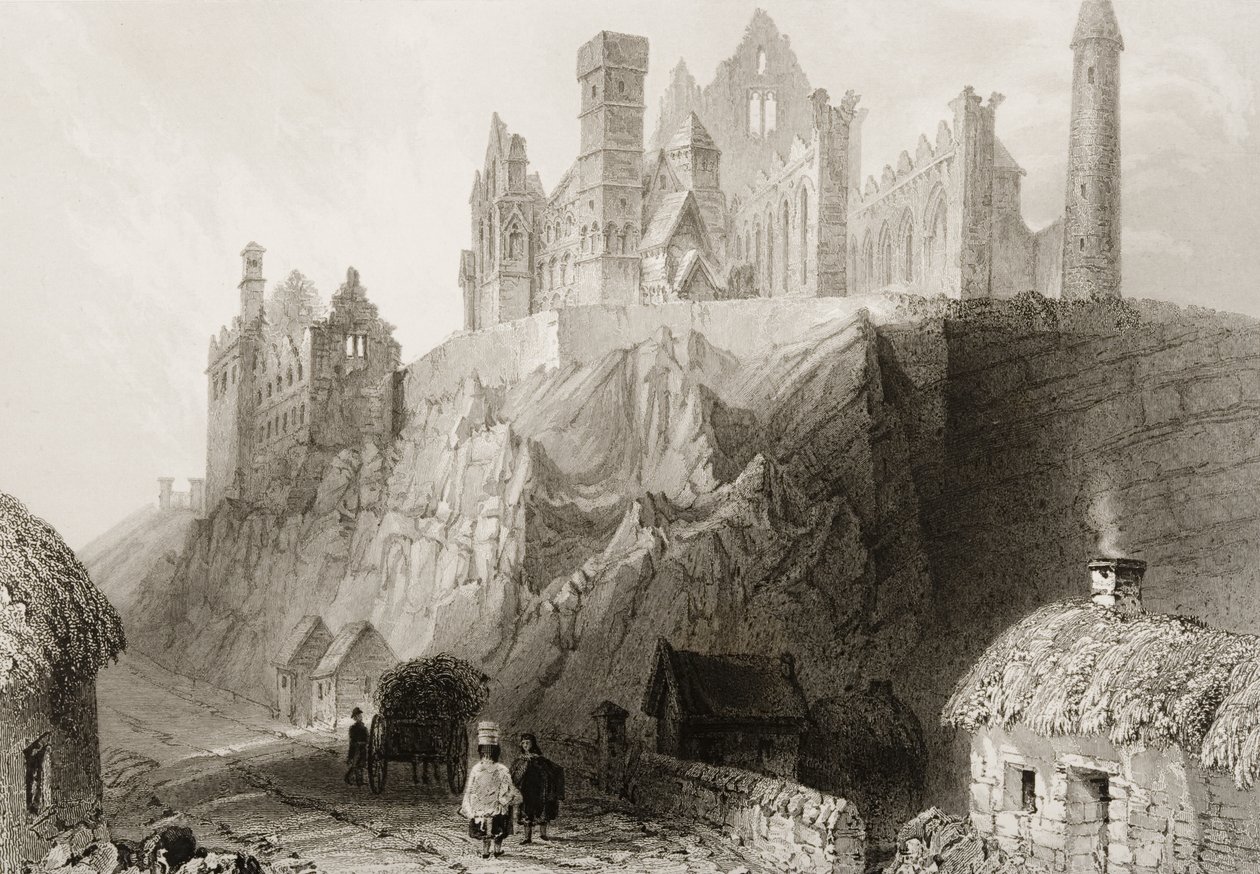 The Rock of Cashel, County Tipperary, Ireland by William Henry Bartlett
