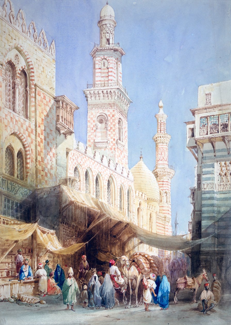 The Sharia El Gohargiyeh, Cairo, 19th century by William Henry Bartlett