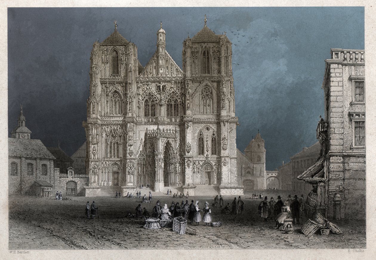 The Cathedral or Dome of Saint Peter in Regensburg by William Henry Bartlett