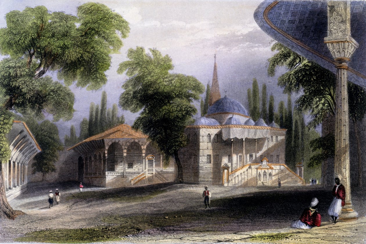 Third Court of the Serai Bownou, 1850 by William Henry Bartlett