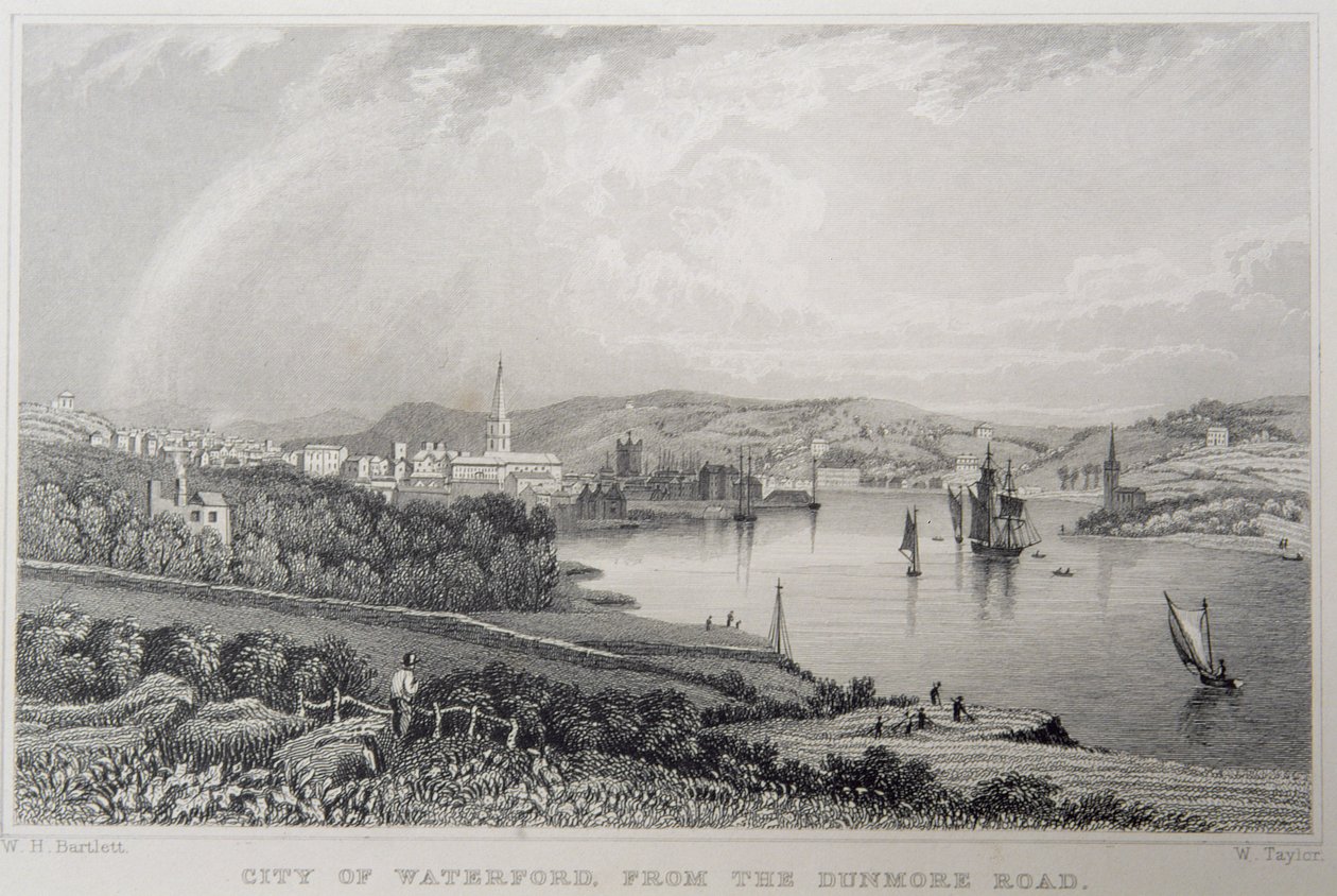 View of Waterford from The Dunmore Road, Ireland, engraved by W. Taylor by William Henry Bartlett