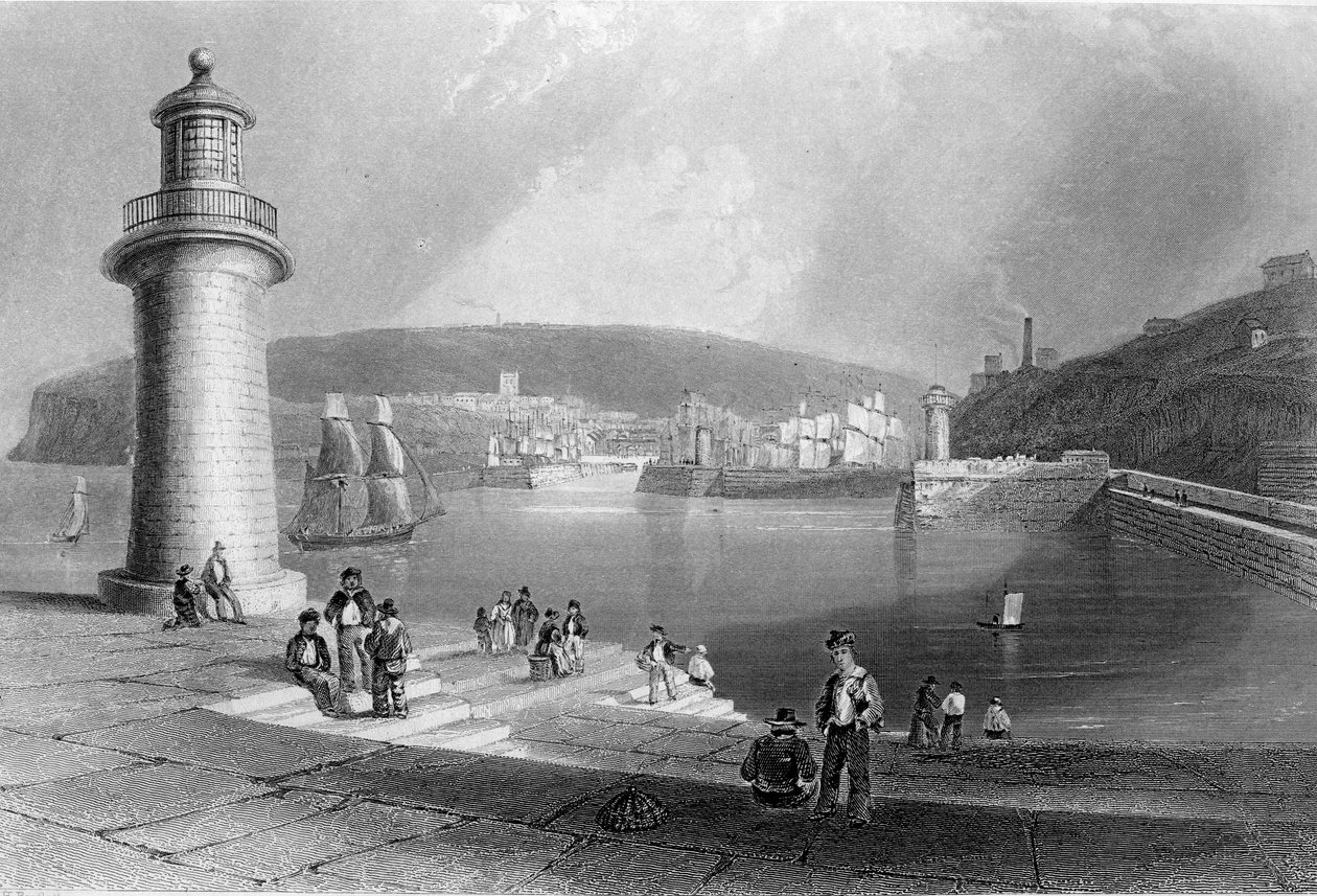 Whitehaven Harbour, c.1840-50 by William Henry Bartlett