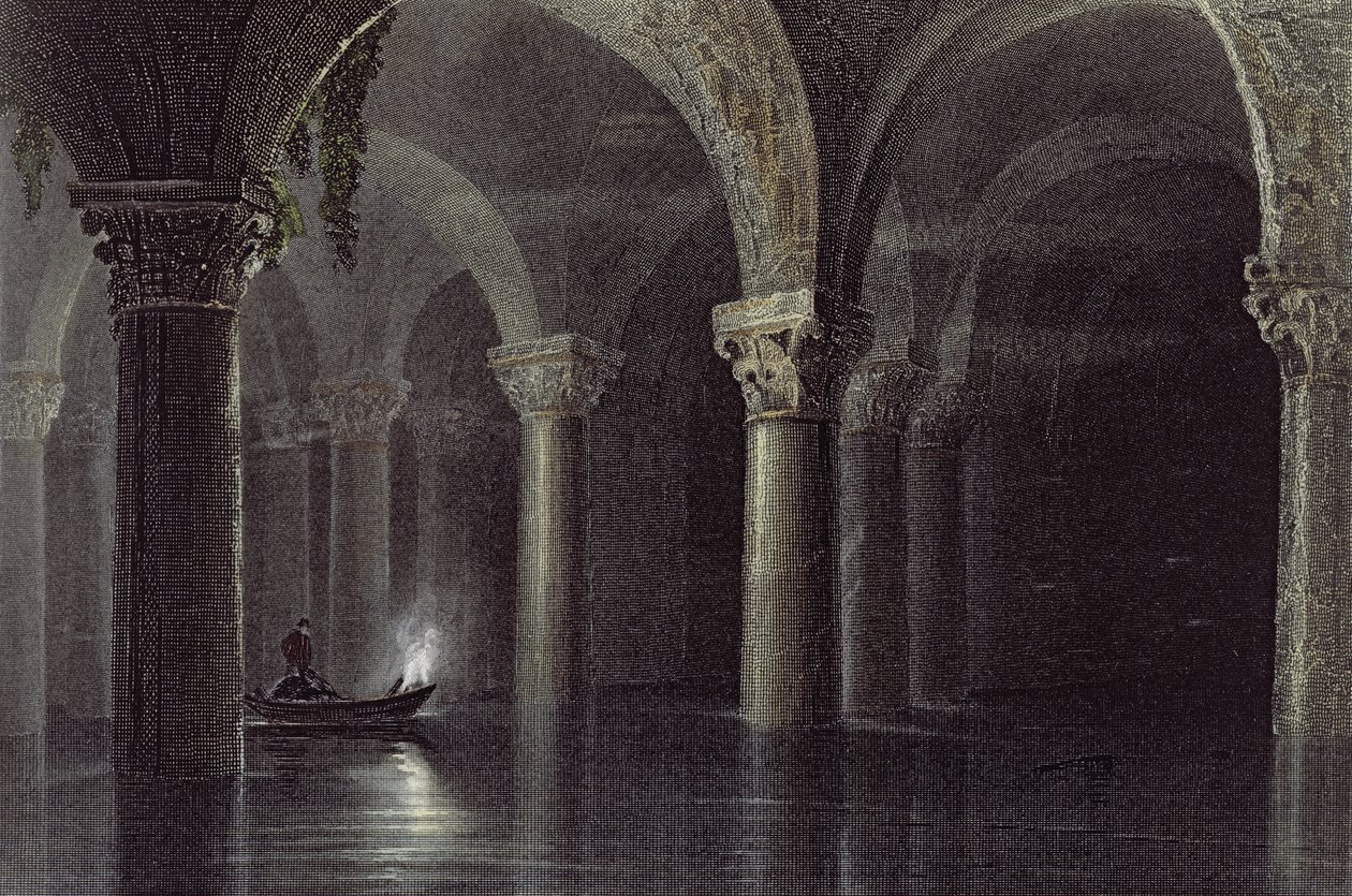 Yere Batan Serai (The Cisterns) Istanbul, engraved by J.T. Willmore, c.1850 by William Henry Bartlett