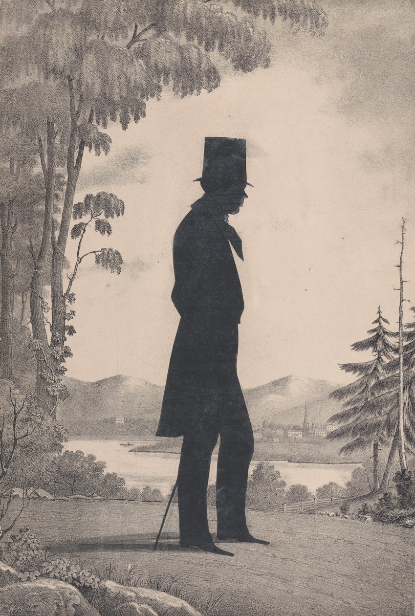 Silhouette of Edward Worth of Saco, Maine by William Henry Brown