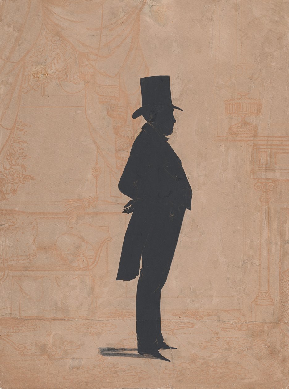 Silhouette of an Unknown Man in a Top Hat and Tails by William Henry Brown