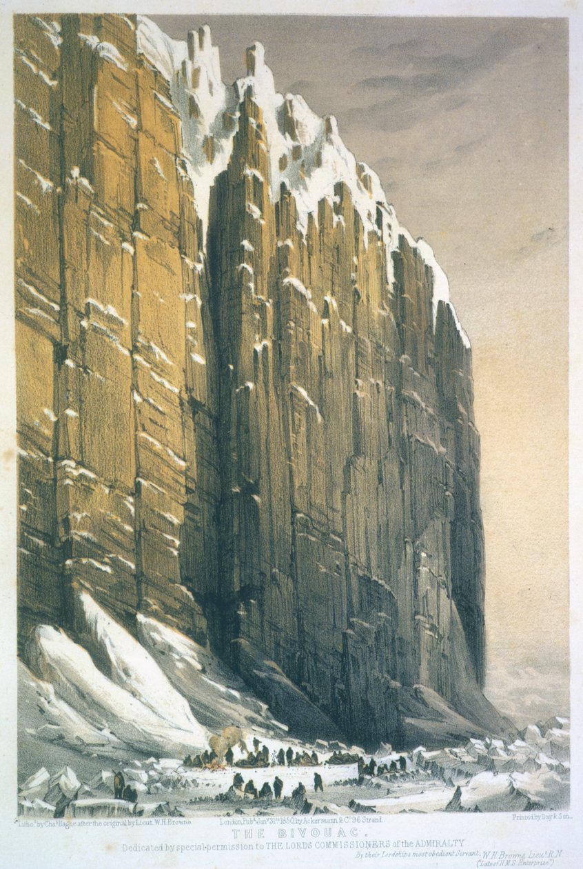 The Bivouac, Cape Seppings (engraved by Charles Haghe, published in 1850) by William Henry Browne